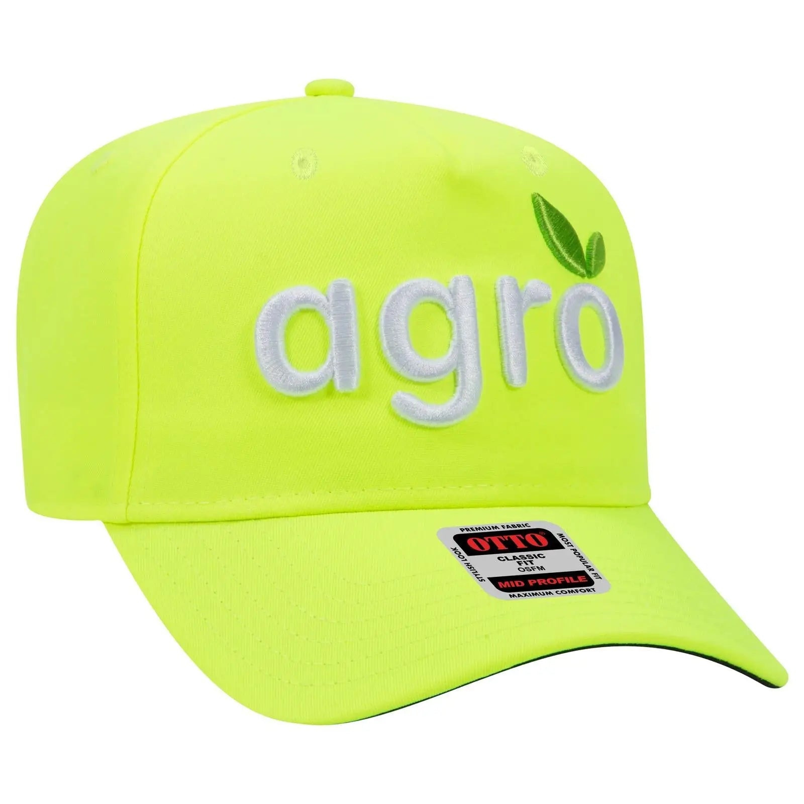 OTTO 31-069 Neon 5 Panel Mid Profile Baseball Cap - N. Yellow - N. Yellow / 6 1/2’’ - 7 5/8’’