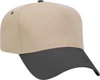 OTTO 31-069 Twill 5 Panel Pro Style Cap - Black Khaki - Black Khaki / One Size Fits Most