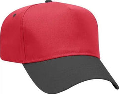 OTTO 31-069 Twill 5 Panel Pro Style Cap - Black Red - Black Red / One Size Fits Most