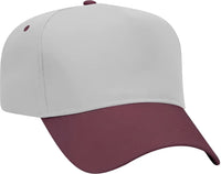 OTTO 31-069 Twill 5 Panel Pro Style Cap - Maroon Gray - Maroon Gray / One Size Fits Most