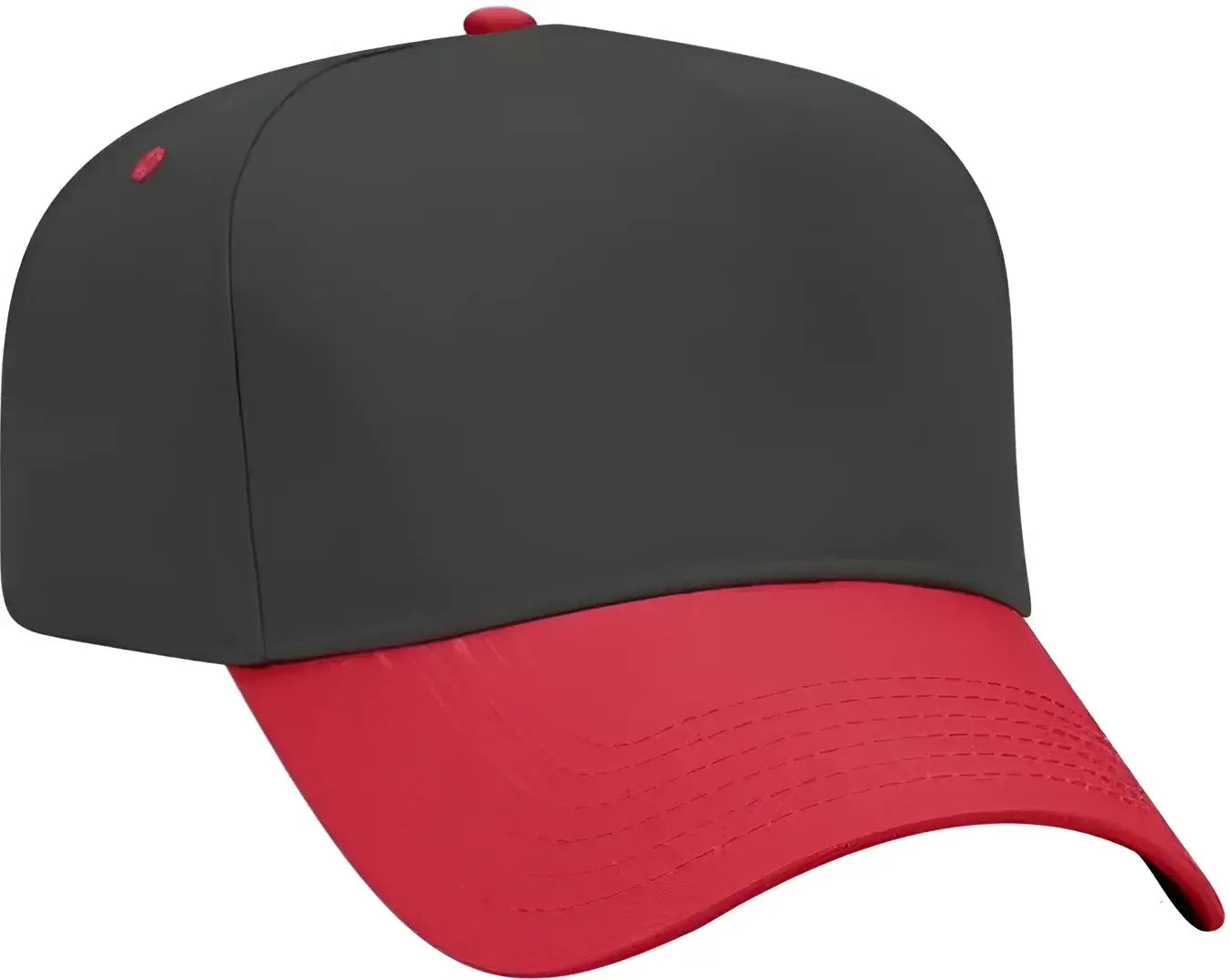 OTTO 31-069 Twill 5 Panel Pro Style Cap - Red Black - Red Black / One Size Fits Most