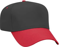 OTTO 31-069 Twill 5 Panel Pro Style Cap - Red Black - Red Black / One Size Fits Most
