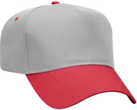OTTO 31-069 Twill 5 Panel Pro Style Cap - Red Gray - Red Gray / One Size Fits Most