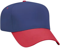OTTO 31-069 Twill 5 Panel Pro Style Cap - Red Navy - Red Navy / One Size Fits Most