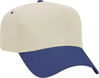 OTTO 31-069 Twill 5 Panel Pro Style Cap - Royal Natural - Royal Ivory / One Size Fits Most