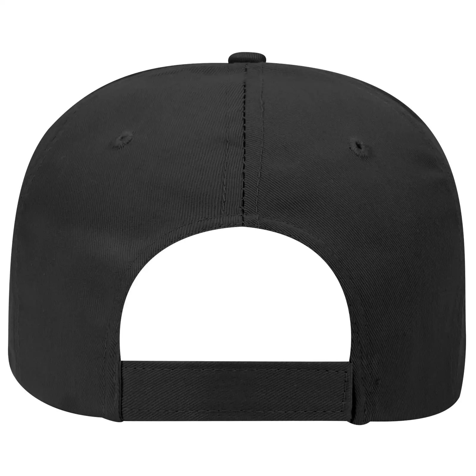 OTTO 31-1060 5 Panel Mid Profile Baseball Cap - Black - Black / 6 1/2’’ - 7 5/8’’