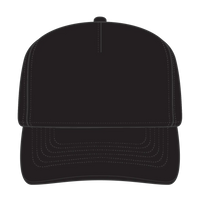 OTTO 31-1060 5 Panel Mid Profile Baseball Cap - Black - Black / 6 1/2’’ - 7 5/8’’