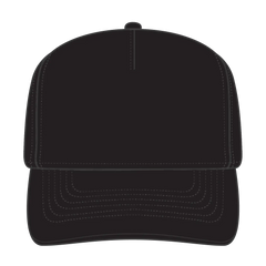 OTTO 31-1060 5 Panel Mid Profile Baseball Cap - Black - Black / 6 1/2’’ - 7 5/8’’