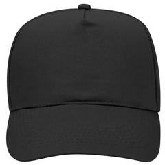 OTTO 31-1060 5 Panel Mid Profile Baseball Cap - Black - Black / 6 1/2’’ - 7 5/8’’