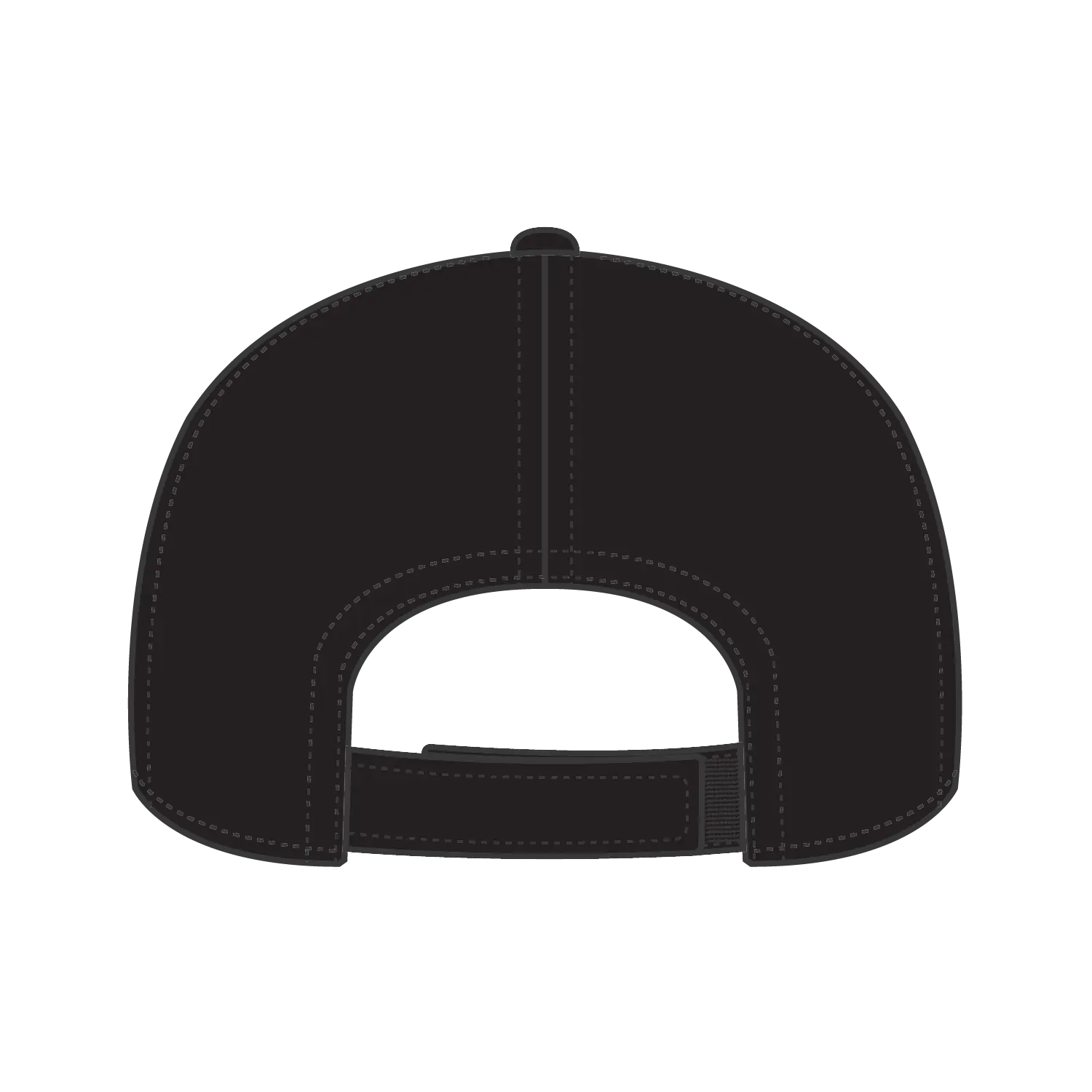 OTTO 31-1060 5 Panel Mid Profile Baseball Cap - Black - Black / 6 1/2’’ - 7 5/8’’