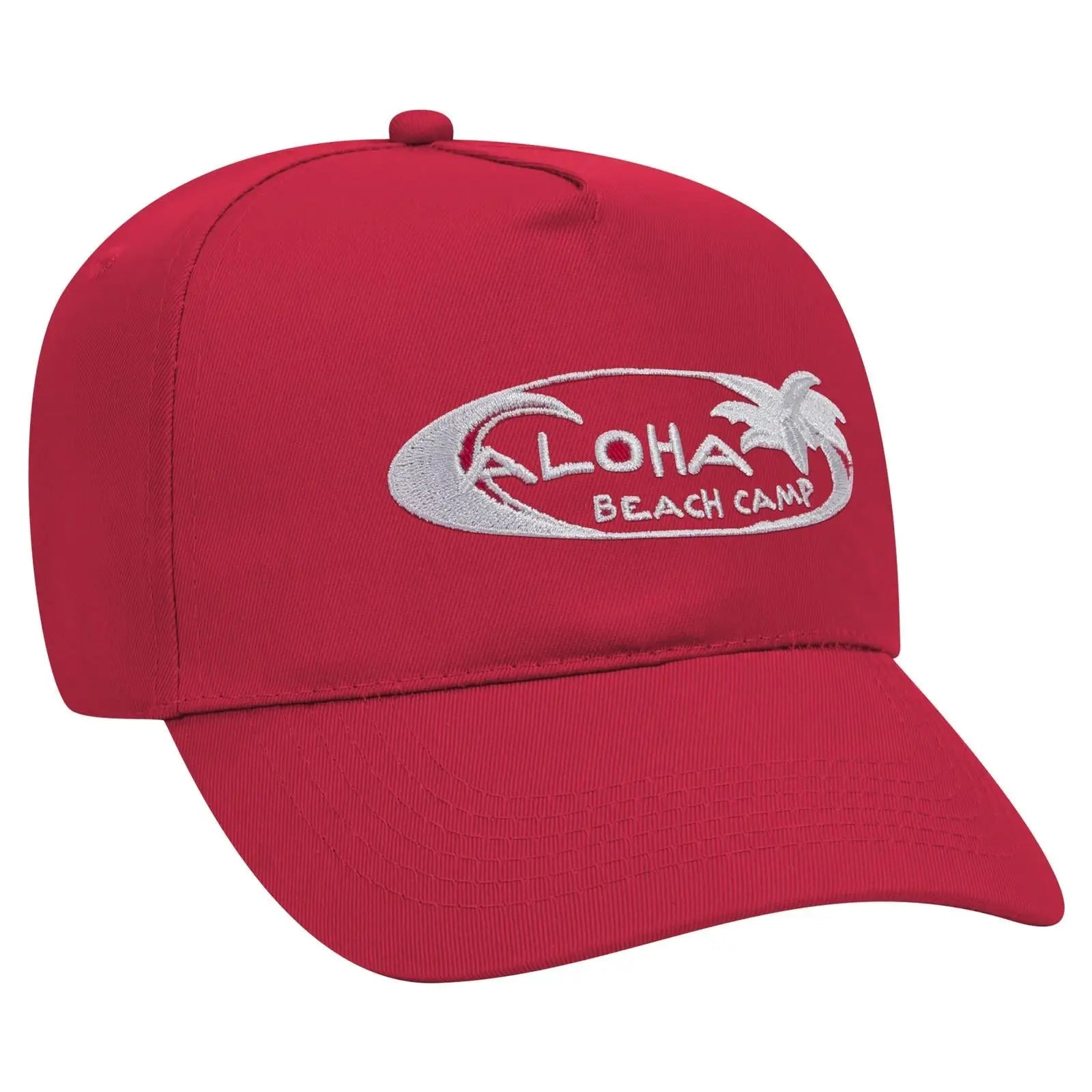 OTTO 31-1060 5 Panel Mid Profile Baseball Cap - Red - Red / 6 1/2’’ - 7 5/8’’