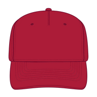 OTTO 31-1060 5 Panel Mid Profile Baseball Cap - Red - Red / 6 1/2’’ - 7 5/8’’
