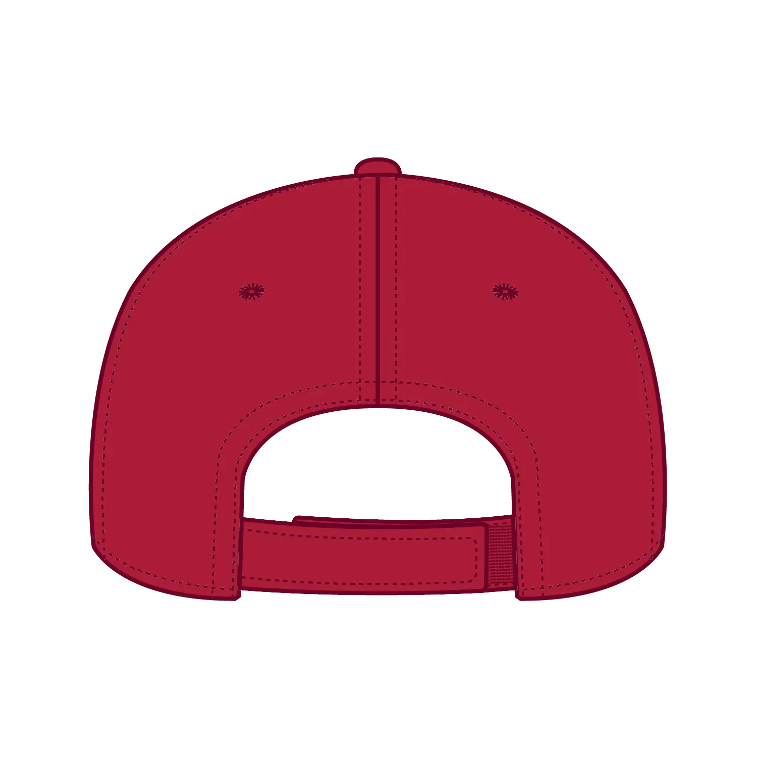 OTTO 31-1060 5 Panel Mid Profile Baseball Cap - Red - Red / 6 1/2’’ - 7 5/8’’