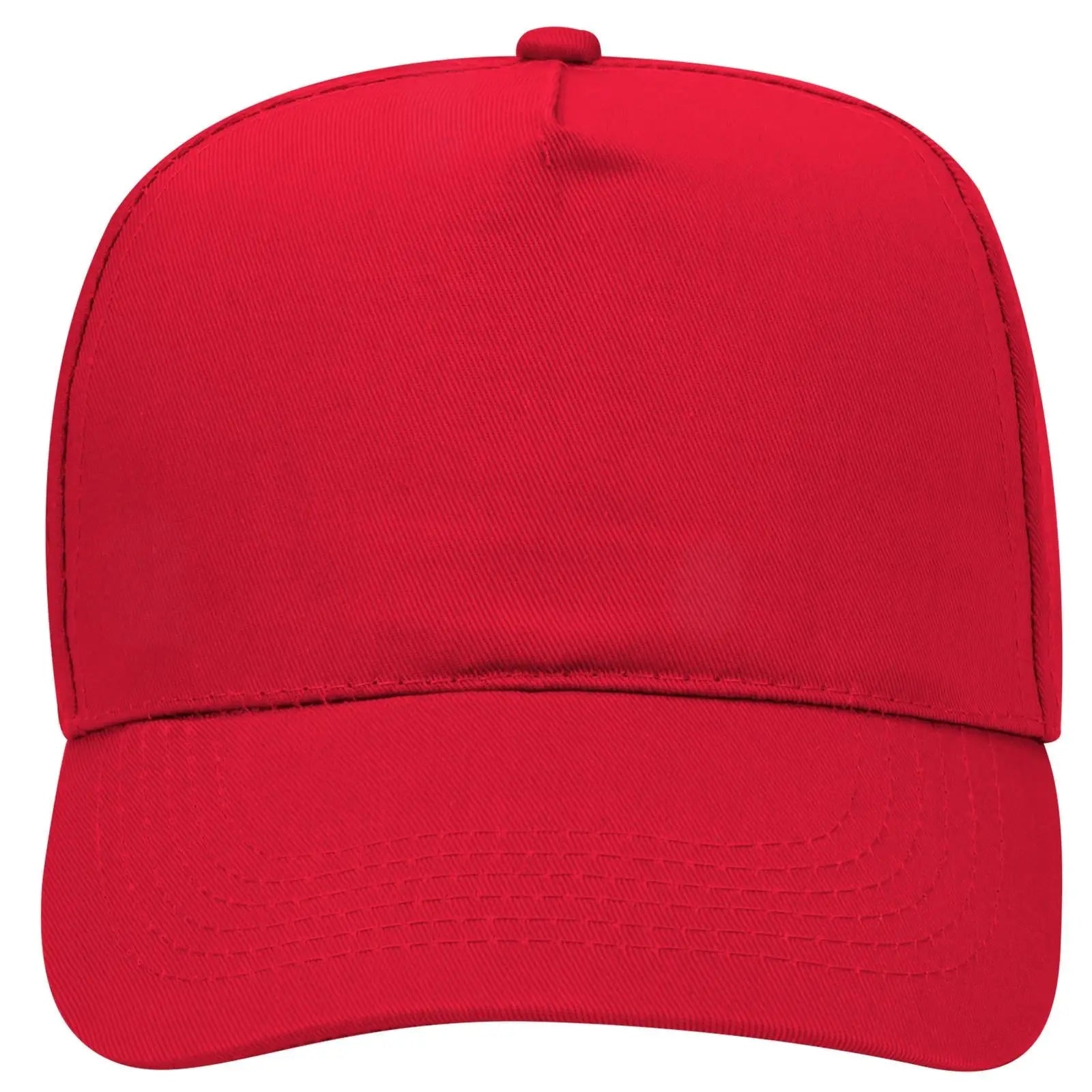 OTTO 31-1060 5 Panel Mid Profile Baseball Cap - Red - Red / 6 1/2’’ - 7 5/8’’