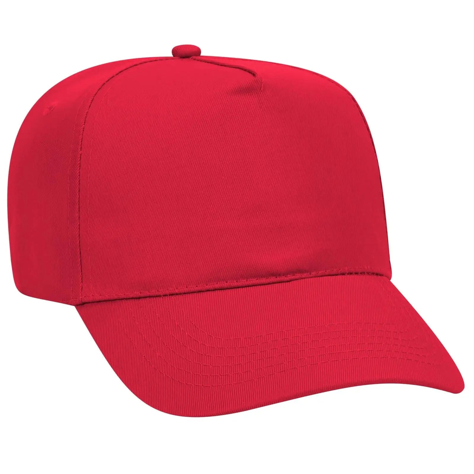 OTTO 31-1060 5 Panel Mid Profile Baseball Cap - Red - Red / 6 1/2’’ - 7 5/8’’