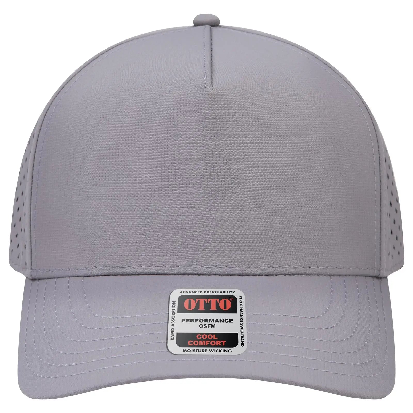OTTO 31-4 5 Panel Mid Profile Baseball Cap - Gray - Gray / 7 3/8’’ - 7 5/8’’