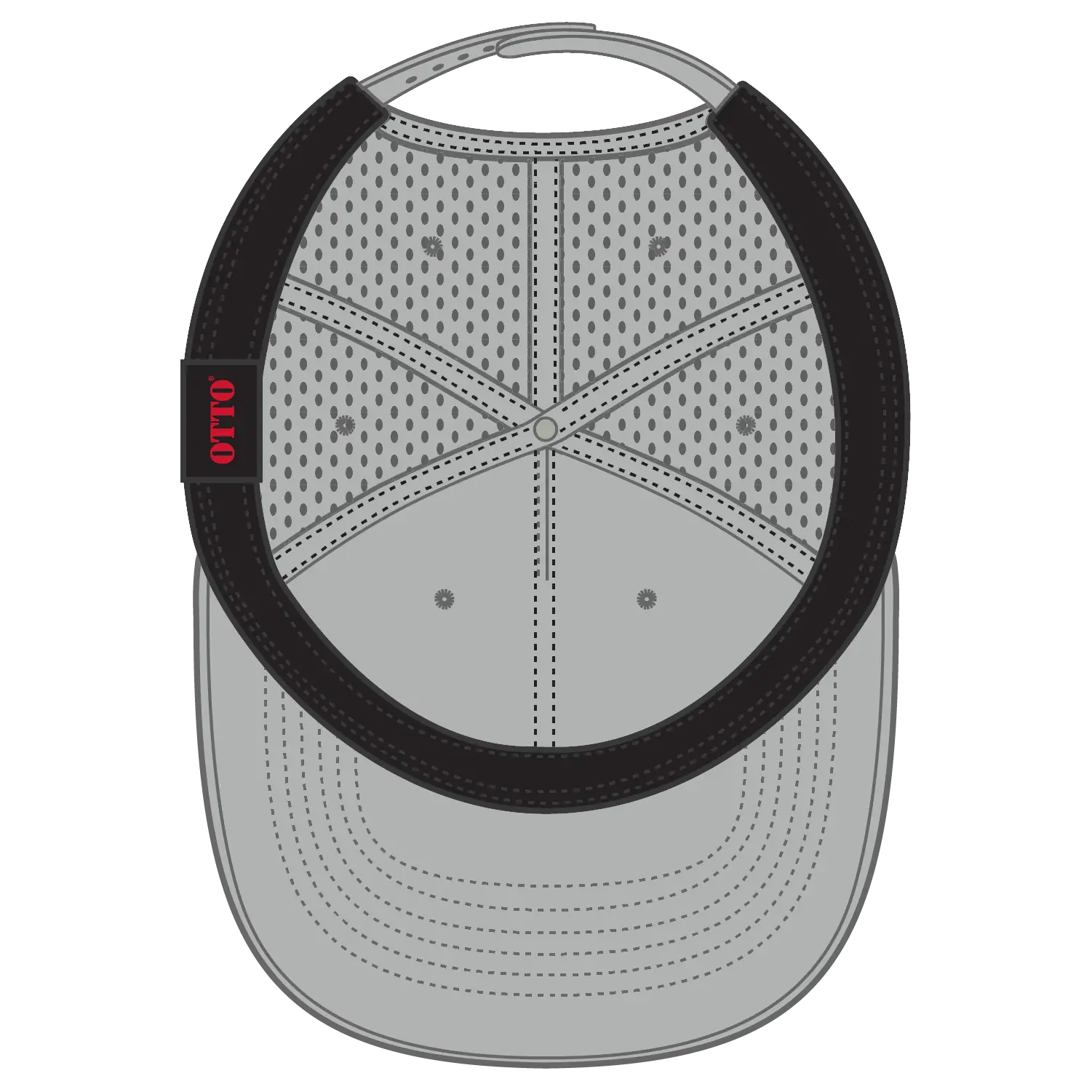 OTTO 31-4 5 Panel Mid Profile Baseball Cap - Gray - Gray / 7 3/8’’ - 7 5/8’’