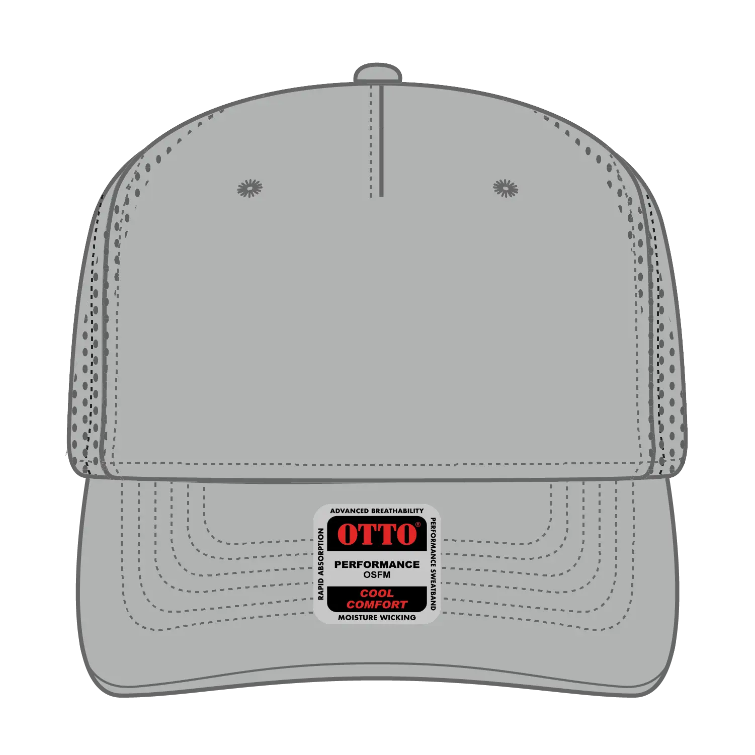 OTTO 31-4 5 Panel Mid Profile Baseball Cap - Gray - Gray / 7 3/8’’ - 7 5/8’’