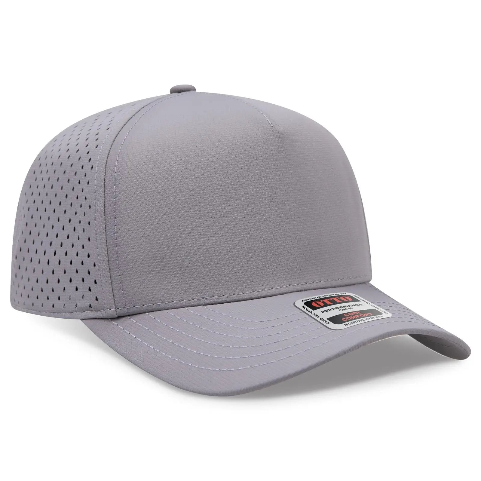 OTTO 31-4 5 Panel Mid Profile Baseball Cap - Gray - Gray / 7 3/8’’ - 7 5/8’’