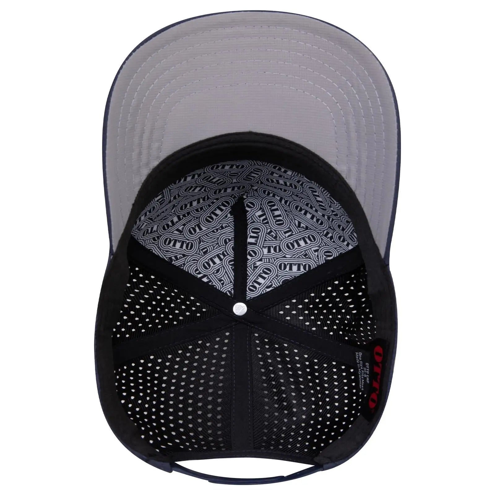 OTTO 31-4 5 Panel Mid Profile Baseball Cap - Navy - Navy / 7 3/8’’ - 7 5/8’’