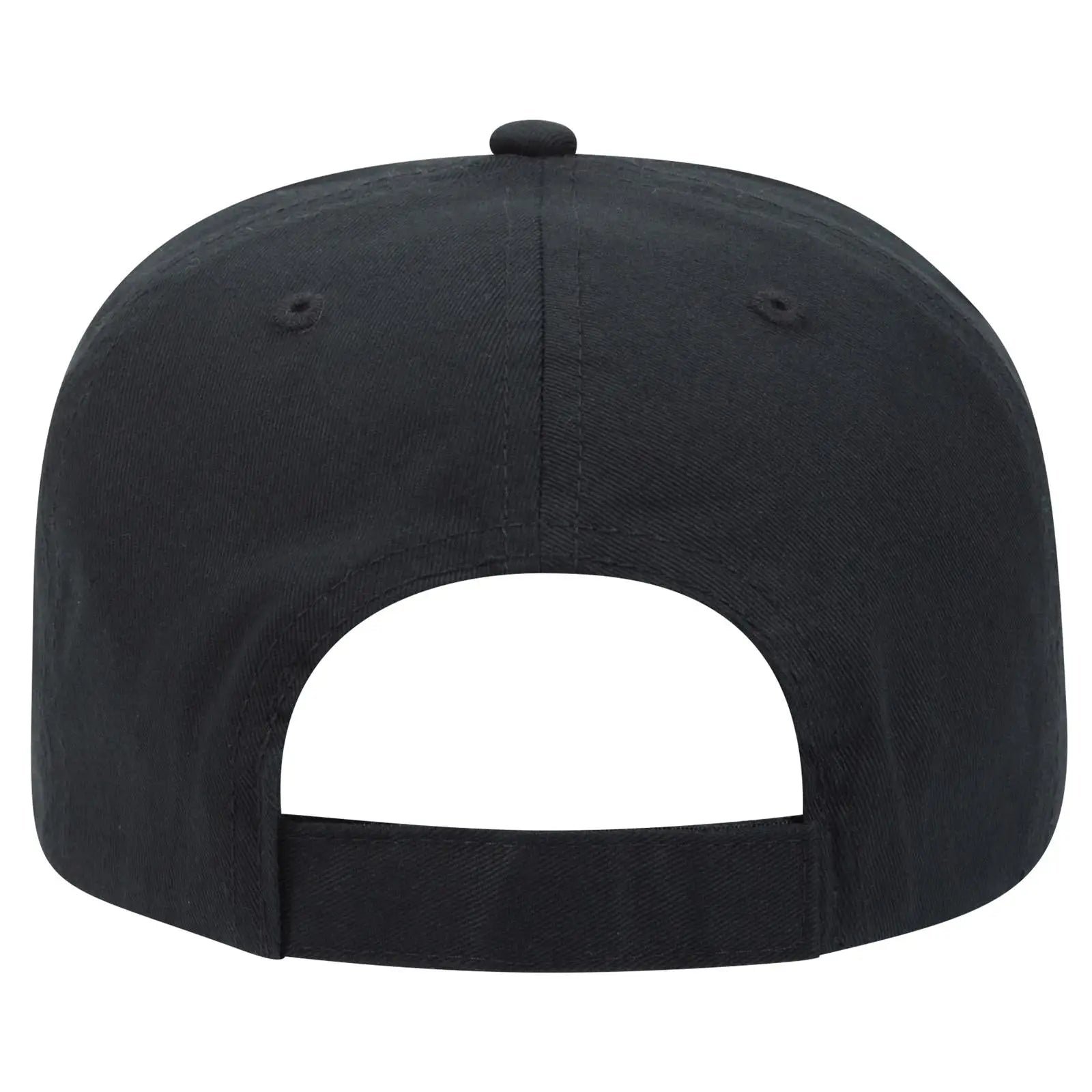 OTTO 31-538 5 Panel Mid Profile Baseball Cap - Black - Black / 6 1/2’’ - 7 5/8’’