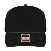 OTTO 31-538 5 Panel Mid Profile Baseball Cap - Black - Black / 6 1/2’’ - 7 5/8’’