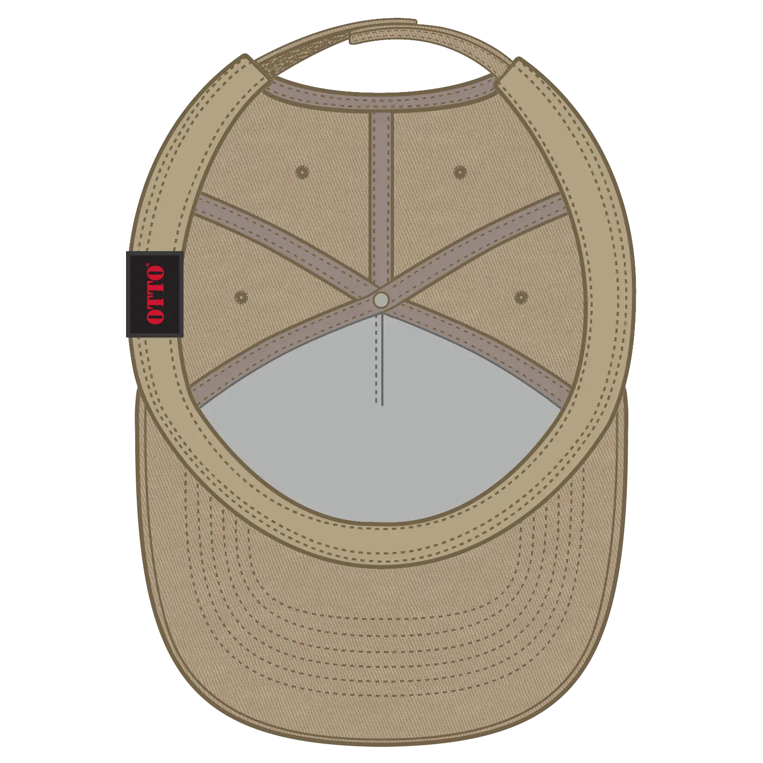 OTTO 31-538 5 Panel Mid Profile Baseball Cap - Khaki - Khaki / 6 1/2’’ - 7 5/8’’
