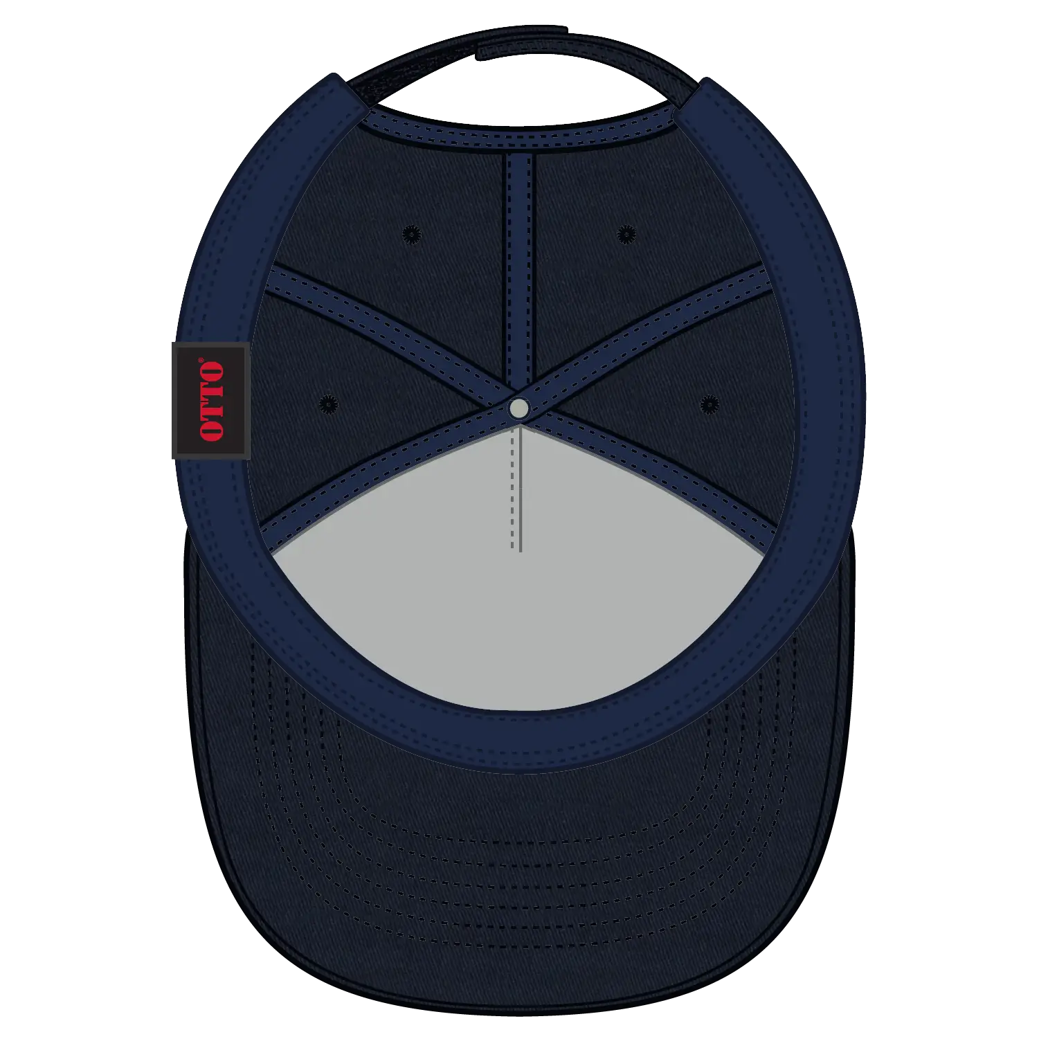 OTTO 31-538 5 Panel Mid Profile Baseball Cap - Navy - Navy / 6 1/2’’ - 7 5/8’’