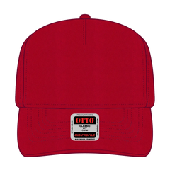 OTTO 31-538 5 Panel Mid Profile Baseball Cap - Red - Red / 6 1/2’’ - 7 5/8’’