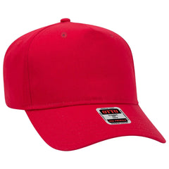 OTTO 31-538 5 Panel Mid Profile Baseball Cap - Red - Red / 6 1/2’’ - 7 5/8’’