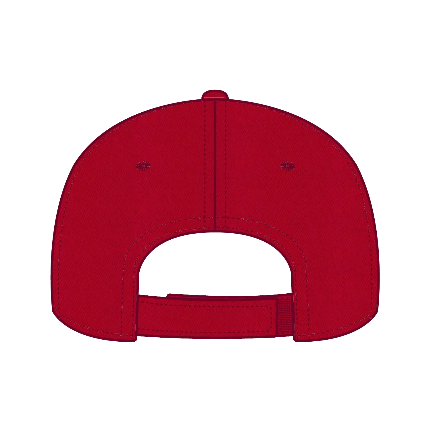 OTTO 31-538 5 Panel Mid Profile Baseball Cap - Red - Red / 6 1/2’’ - 7 5/8’’