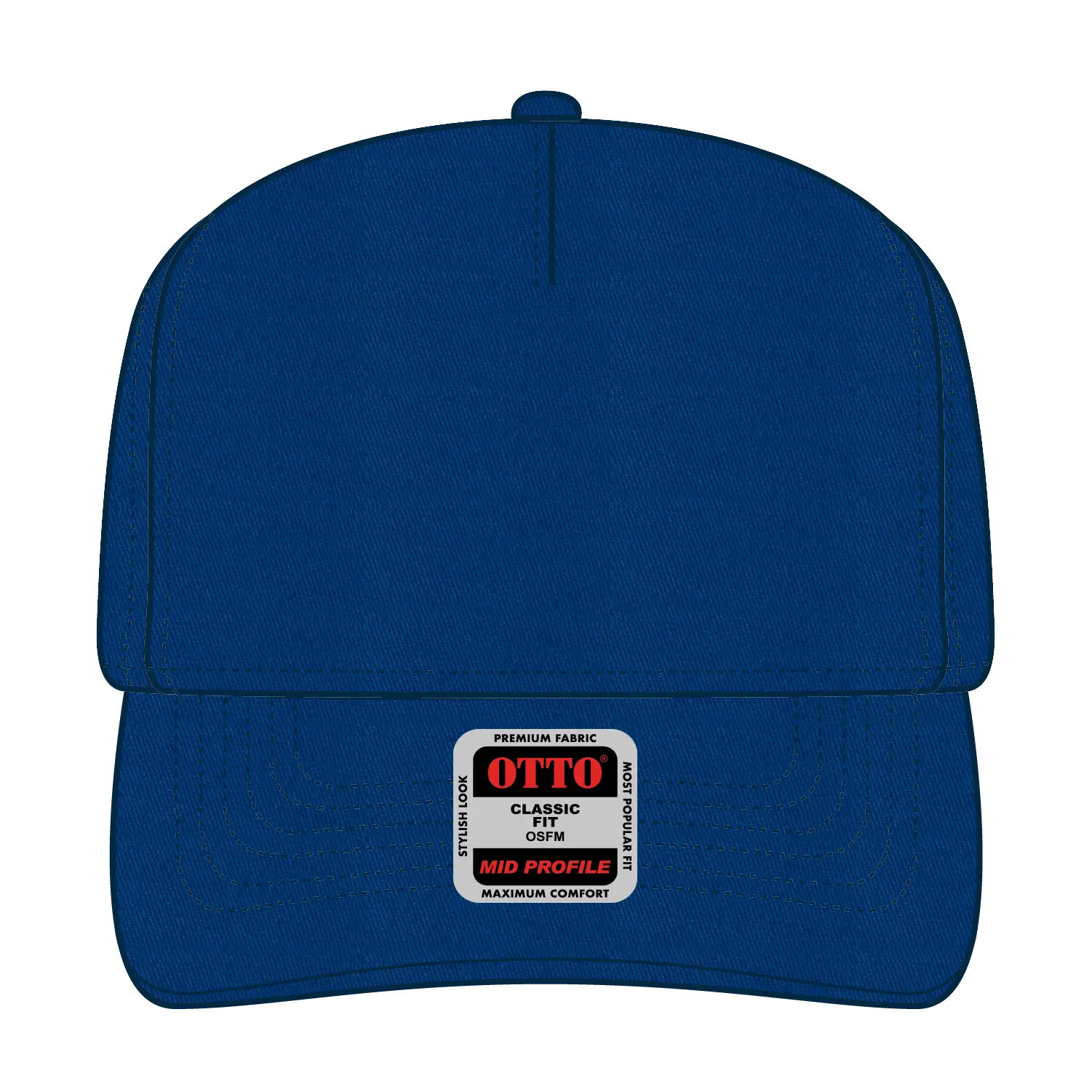 OTTO 31-538 5 Panel Mid Profile Baseball Cap - Royal - Royal / 6 1/2’’ - 7 5/8’’