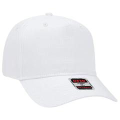 OTTO 31-538 5 Panel Mid Profile Baseball Cap - White - White / 6 1/2’’ - 7 5/8’’