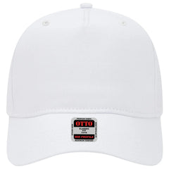 OTTO 31-538 5 Panel Mid Profile Baseball Cap - White - White / 6 1/2’’ - 7 5/8’’