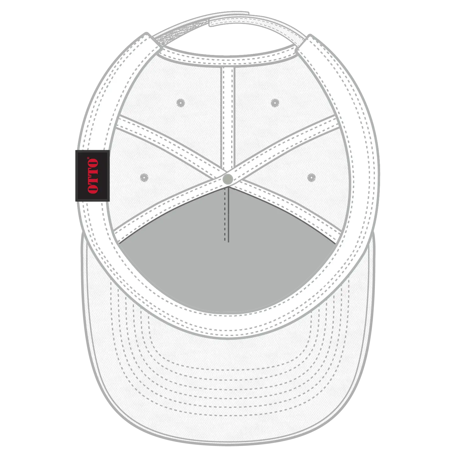 OTTO 31-538 5 Panel Mid Profile Baseball Cap - White - White / 6 1/2’’ - 7 5/8’’