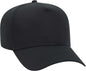 OTTO 31-538 Cotton Twill 5 Panel Pro Style Cap with Fabric Adjustable Hook - Black - Black / One Size Fits Most