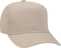 OTTO 31-538 Cotton Twill 5 Panel Pro Style Cap with Fabric Adjustable Hook - Khaki - Khaki / One Size Fits Most