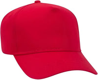 OTTO 31 538 Cotton Twill 5 Panel Pro Style Cap with Fabric Adjustable Hook Red Red / One Size Fits Most