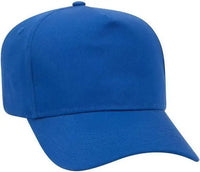 OTTO 31-538 Cotton Twill 5 Panel Pro Style Cap with Fabric Adjustable Hook - Royal - Royal / One Size Fits Most