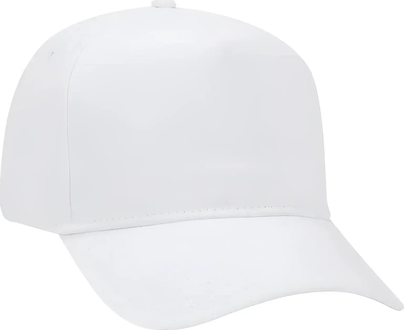OTTO 31-538 Cotton Twill 5 Panel Pro Style Cap with Fabric Adjustable Hook - White - White / One Size Fits Most