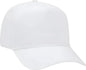 OTTO 31-538 Cotton Twill 5 Panel Pro Style Cap with Fabric Adjustable Hook - White - White / One Size Fits Most