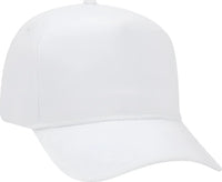 OTTO 31-538 Cotton Twill 5 Panel Pro Style Cap with Fabric Adjustable Hook - White - White / One Size Fits Most