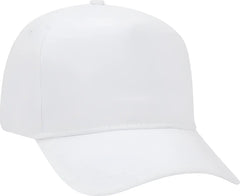 OTTO 31-538 Cotton Twill 5 Panel Pro Style Cap with Fabric Adjustable Hook - White - White / One Size Fits Most