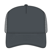 OTTO 32-1 5 Panel Mid Profile Mesh Back Trucker Cap - Char. Gray - Char. Gray / 7 3/8’’ - 7 5/8’’