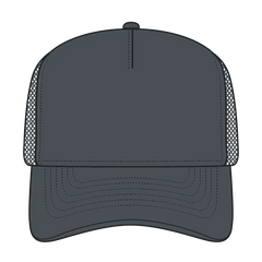 OTTO 32-1 5 Panel Mid Profile Mesh Back Trucker Cap - Char. Gray - Char. Gray / 7 3/8’’ - 7 5/8’’