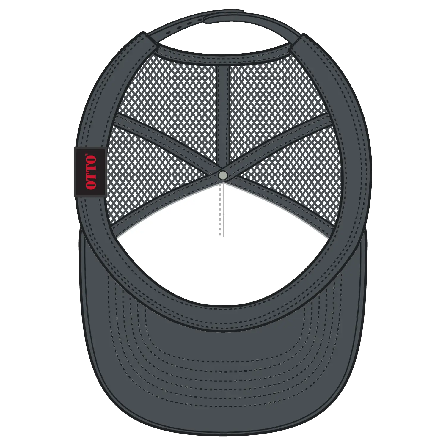OTTO 32-1 5 Panel Mid Profile Mesh Back Trucker Cap - Char. Gray - Char. Gray / 7 3/8’’ - 7 5/8’’