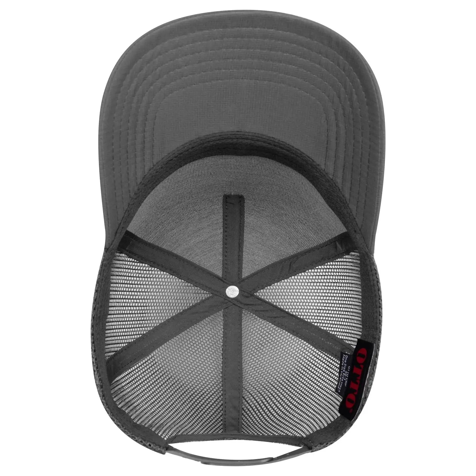 OTTO 32-1 5 Panel Mid Profile Mesh Back Trucker Cap - Char. Gray - Char. Gray / 7 3/8’’ - 7 5/8’’