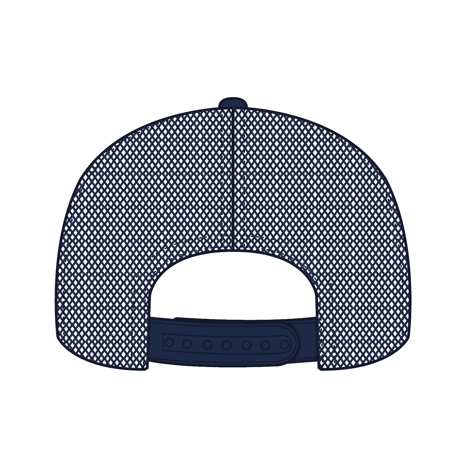 OTTO 32-1 5 Panel Mid Profile Mesh Back Trucker Cap - Navy - Navy / 7 3/8’’ - 7 5/8’’