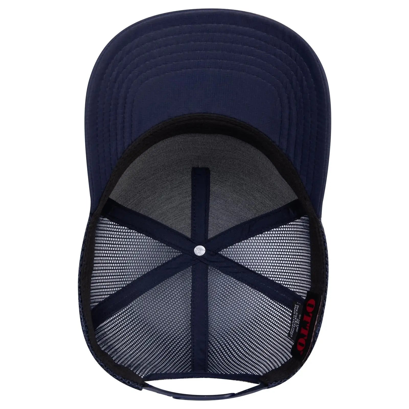 OTTO 32-1 5 Panel Mid Profile Mesh Back Trucker Cap - Navy - Navy / 7 3/8’’ - 7 5/8’’