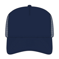 OTTO 32-1 5 Panel Mid Profile Mesh Back Trucker Cap - Navy - Navy / 7 3/8’’ - 7 5/8’’